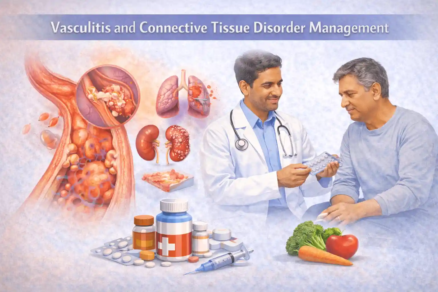 Vasculitis and connective tissue disorder management